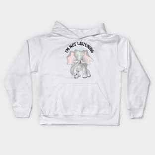 Elephant Not Listening Kids Hoodie